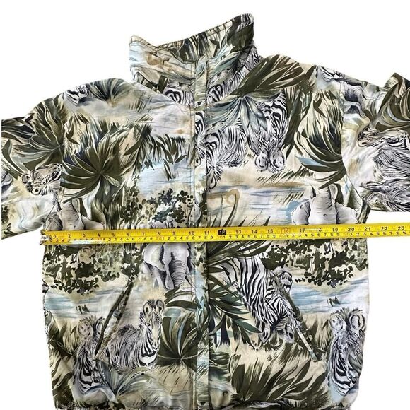 VTG EVR 90s Y2K Satin Jungle Safari Lightweight Windbreaker Jacket Women Size PS - Picture 8 of 16